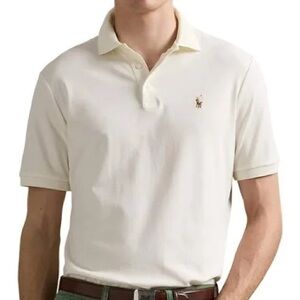 New Polo by Ralph Lauren Men's Cream Polo Shirt